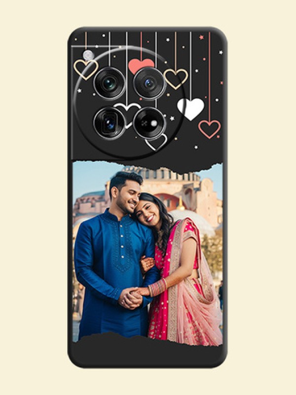 Love Hangings with Splash Wave Picture On Space Black Custom Soft Matte Mobile Back Cover - OnePlus 12 5G