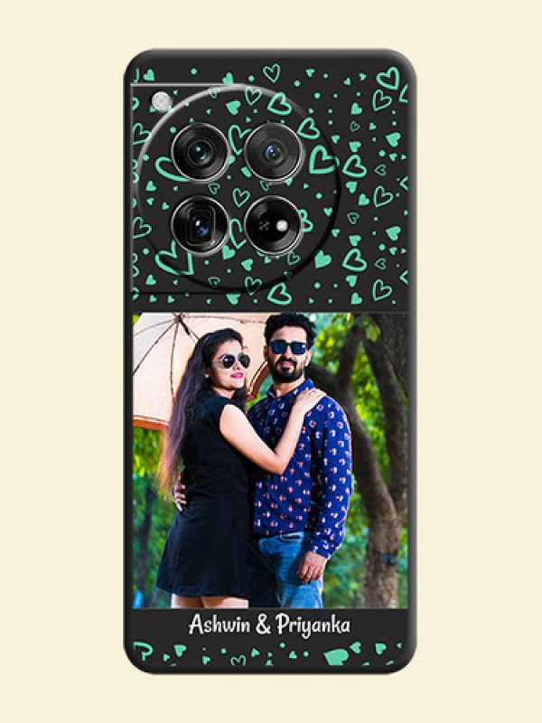 Sea Green Indefinite Love Pattern on Photo On Space Black Custom Soft Matte Mobile Back Cover - OnePlus 12 5G