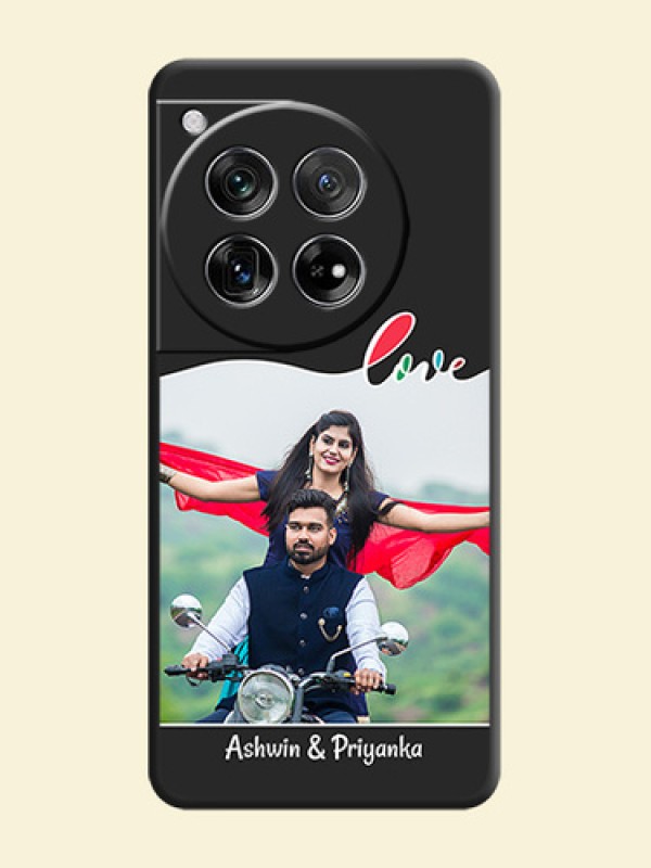 Fall in Love Pattern with Picture on Photo On Space Black Custom Soft Matte Mobile Back Cover - OnePlus 12 5G