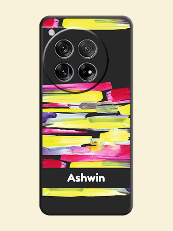 Brush Coloured On Space Black Custom Soft Matte Mobile Back Cover - OnePlus 12 5G