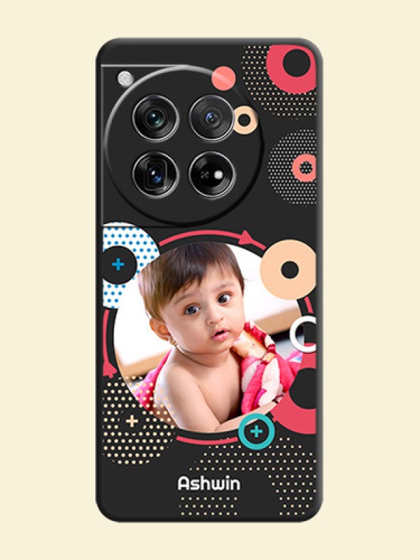 Multicoloured Round Image On Space Black Custom Soft Matte Mobile Back Cover - OnePlus 12 5G