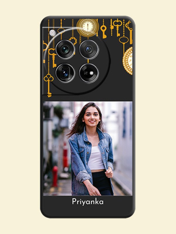 Decorative Design with Text On Space Black Custom Soft Matte Mobile Back Cover - OnePlus 12 5G
