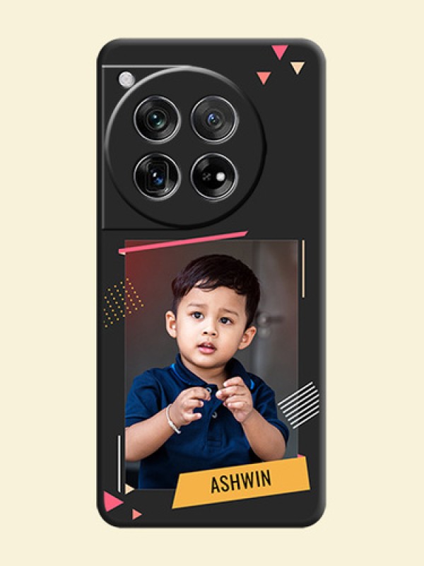 Photo Frame with Triangle Small Dots on Photo On Space Black Custom Soft Matte Mobile Back Cover - OnePlus 12 5G