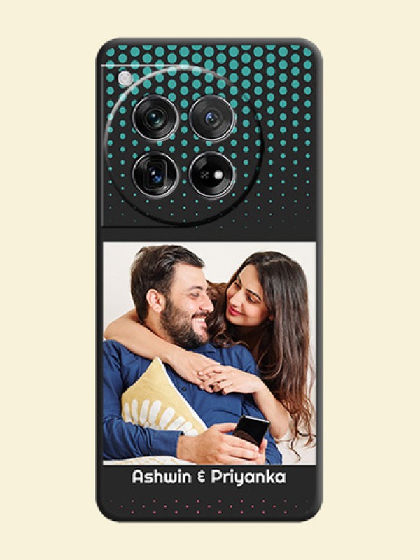 Faded Dots with Grunge Photo Frame and Text On Space Black Custom Soft Matte Mobile Back Cover - OnePlus 12 5G