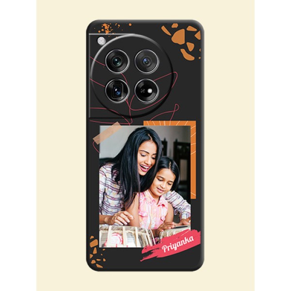 Orange Photo Frame On Space Black Custom Soft Matte Mobile Back Cover - OnePlus 12 5G Orange Photo Frame On Space Black Custom Soft Matte Mobile Back Cover - OnePlus 12 5G