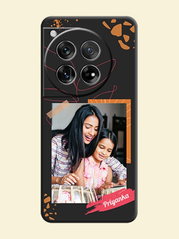 Orange Photo Frame On Space Black Custom Soft Matte Mobile Back Cover - OnePlus 12 5G