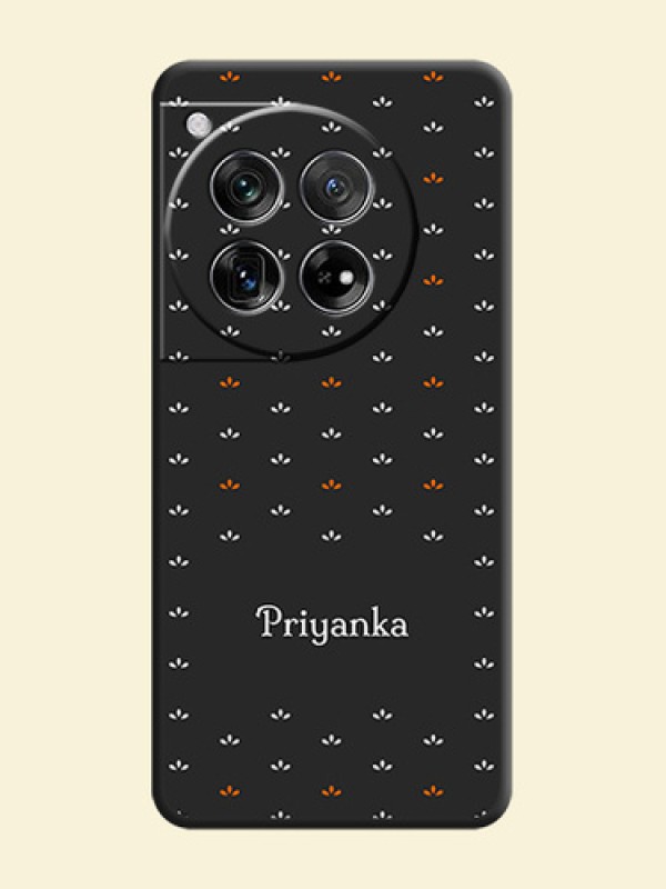 Simple Pattern With Custom Text On Space Black Custom Soft Matte Mobile Back Cover - OnePlus 12 5G