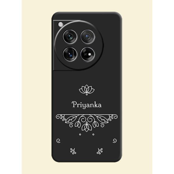 Lotus Garden Custom Text On Space Black Custom Soft Matte Mobile Back Cover - OnePlus 12 5G Lotus Garden Custom Text On Space Black Custom Soft Matte Mobile Back Cover - OnePlus 12 5G