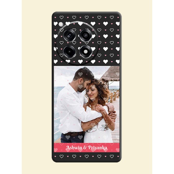 White Color Love Symbols with Text Design - Photo on Space Black Soft Matte Phone Cover - OnePlus 12R 5G White Color Love Symbols with Text Design - Photo on Space Black Soft Matte Phone Cover - OnePlus 12R 5G