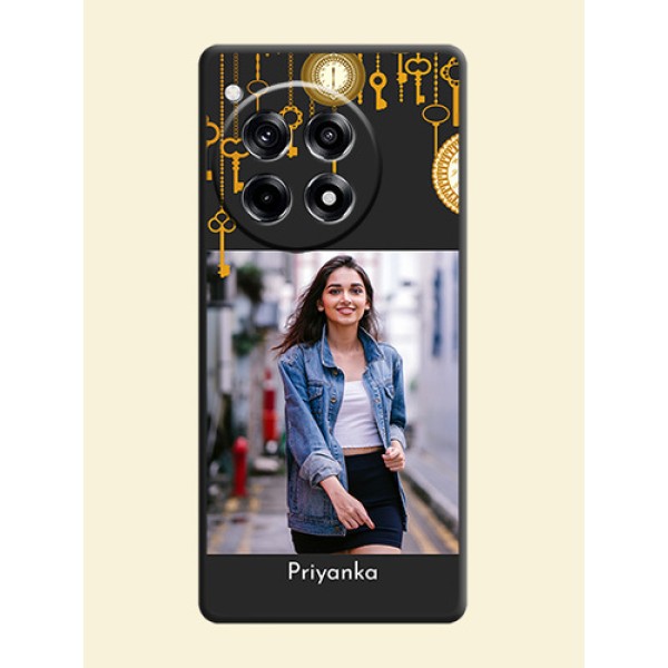 Decorative Design with Text on Space Black Custom Soft Matte Back Cover - OnePlus 12R 5G Decorative Design with Text on Space Black Custom Soft Matte Back Cover - OnePlus 12R 5G