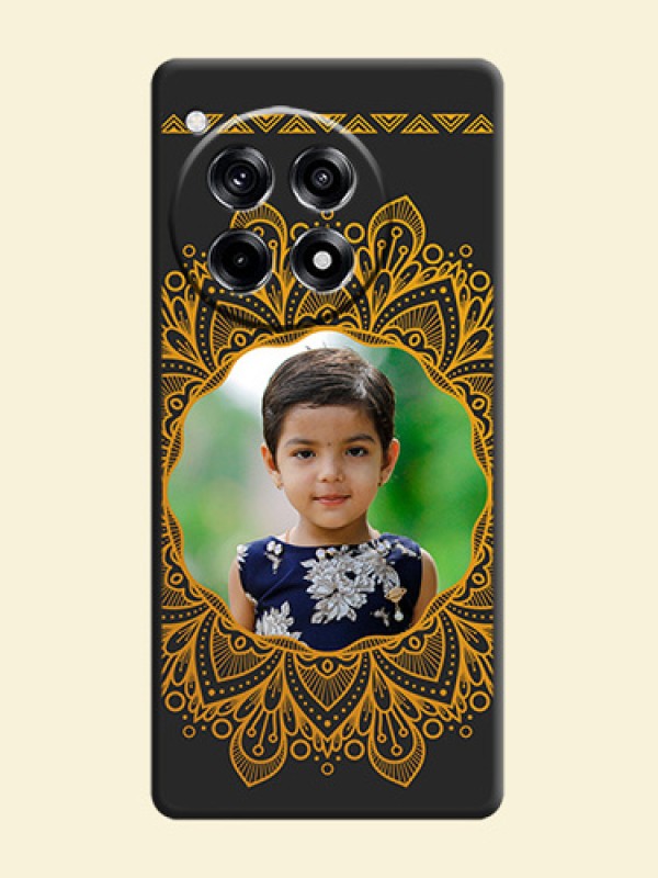 Round Image with Floral Design - Photo on Space Black Soft Matte Mobile Cover - OnePlus 12R 5G