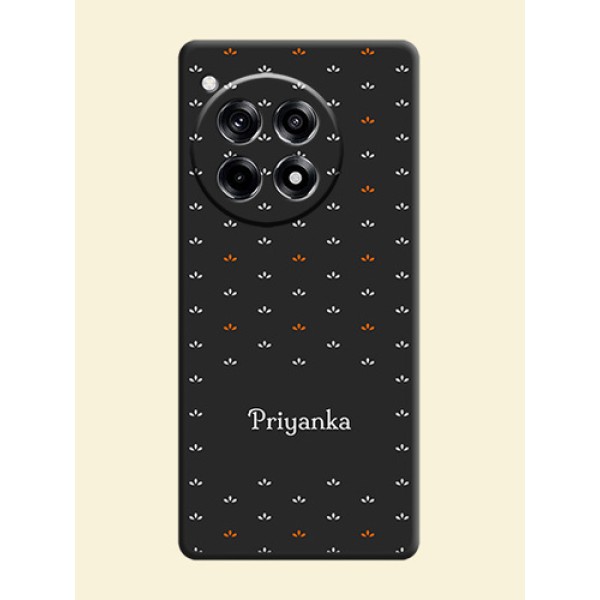 Simple Pattern With Custom Text On Space Black Personalized Soft Matte Phone Covers - OnePlus 12R 5G Simple Pattern With Custom Text On Space Black Personalized Soft Matte Phone Covers - OnePlus 12R 5G