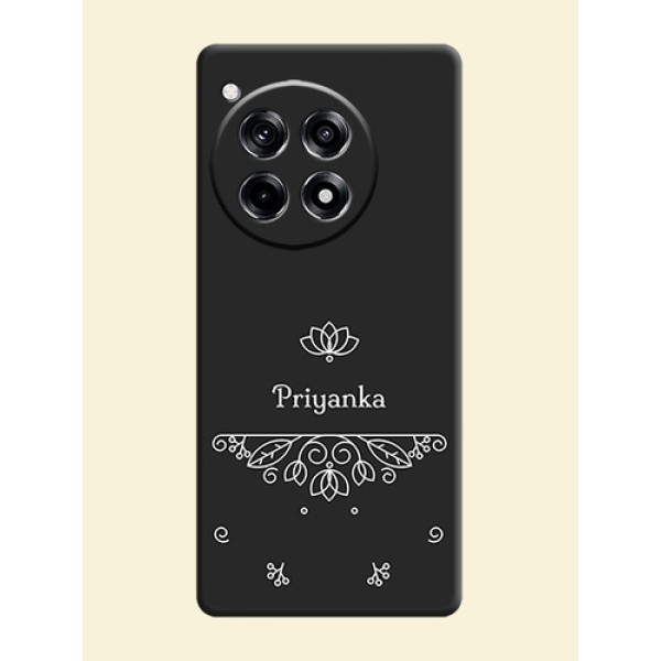 Lotus Garden Custom Text On Space Black Personalized Soft Matte Phone Covers - OnePlus 12R 5G Lotus Garden Custom Text On Space Black Personalized Soft Matte Phone Covers - OnePlus 12R 5G