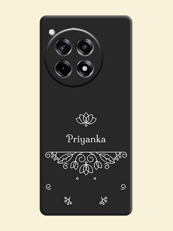 Lotus Garden Custom Text On Space Black Personalized Soft Matte Phone Covers - OnePlus 12R 5G