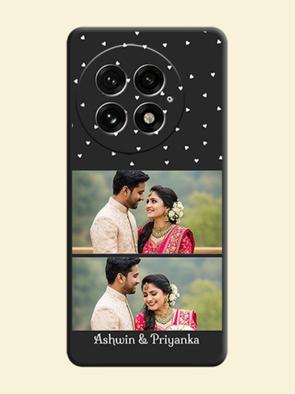 Miniature Love Symbols with Name On Space Black Custom Soft Matte Mobile Back Cover - OnePlus 13 5G