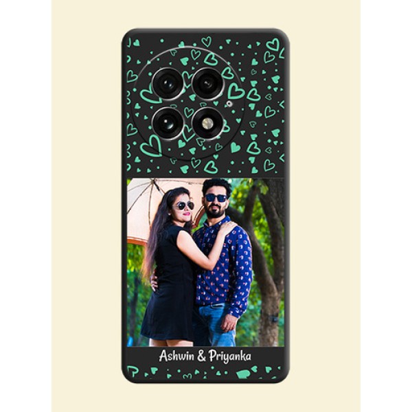Sea Green Indefinite Love Pattern on Photo On Space Black Custom Soft Matte Mobile Back Cover - OnePlus 13 5G