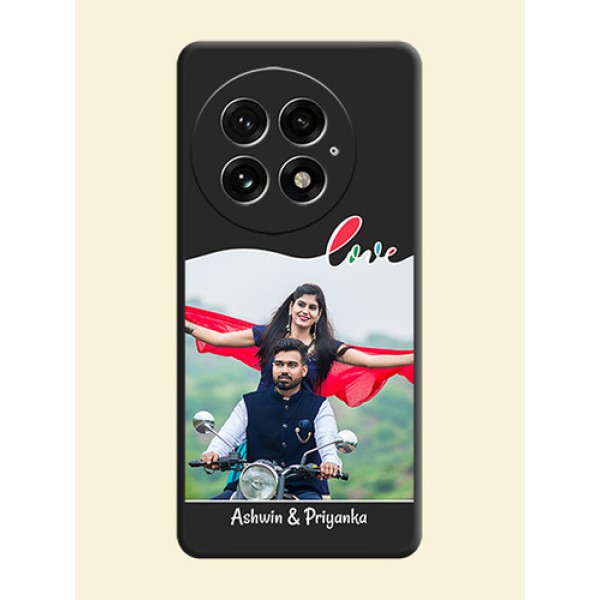 Fall in Love Pattern with Picture on Photo On Space Black Custom Soft Matte Mobile Back Cover - OnePlus 13 5G Fall in Love Pattern with Picture on Photo On Space Black Custom Soft Matte Mobile Back Cover - OnePlus 13 5G
