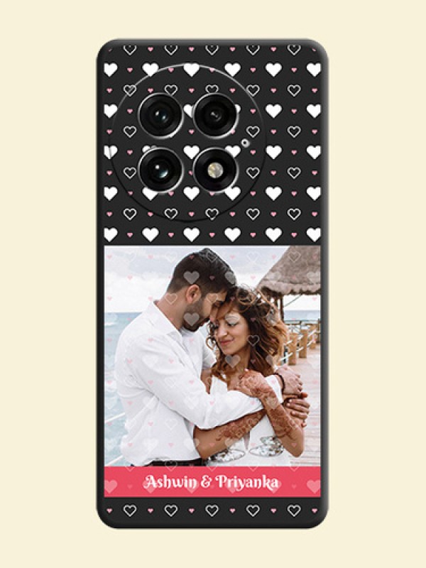 White Color Love Symbols with Text Design on Photo On Space Black Custom Soft Matte Mobile Back Cover - OnePlus 13 5G