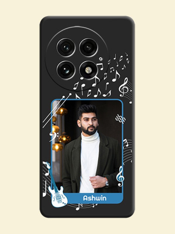 Musical Theme Design with Text on Photo On Space Black Custom Soft Matte Mobile Back Cover - OnePlus 13 5G