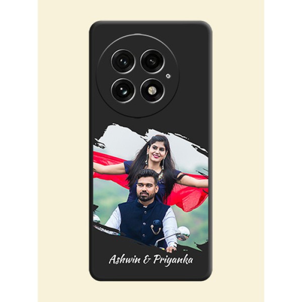 Grunge Brush Strokes on Photo On Space Black Custom Soft Matte Mobile Back Cover - OnePlus 13 5G Grunge Brush Strokes on Photo On Space Black Custom Soft Matte Mobile Back Cover - OnePlus 13 5G