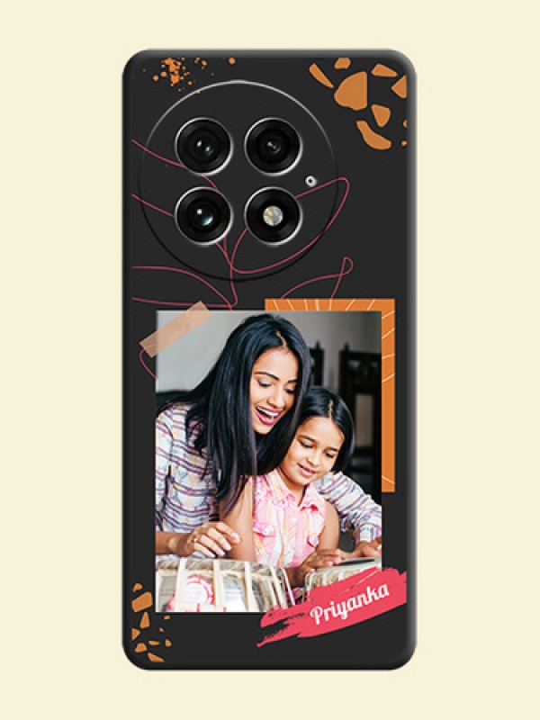 Orange Photo Frame On Space Black Custom Soft Matte Mobile Back Cover - OnePlus 13 5G