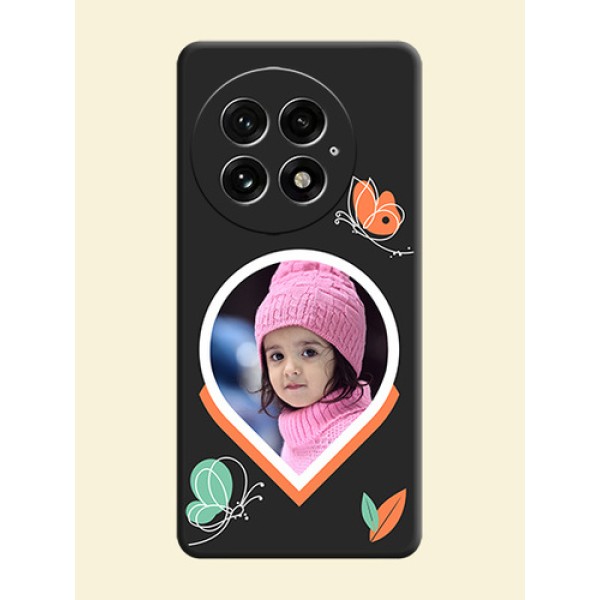 Upload Pic With Simple Butterly Design On Space Black Custom Soft Matte Mobile Back Cover - OnePlus 13 5G Upload Pic With Simple Butterly Design On Space Black Custom Soft Matte Mobile Back Cover - OnePlus 13 5G