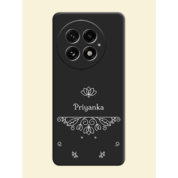 Lotus Garden Custom Text On Space Black Custom Soft Matte Mobile Back Cover - OnePlus 13 5G Lotus Garden Custom Text On Space Black Custom Soft Matte Mobile Back Cover - OnePlus 13 5G