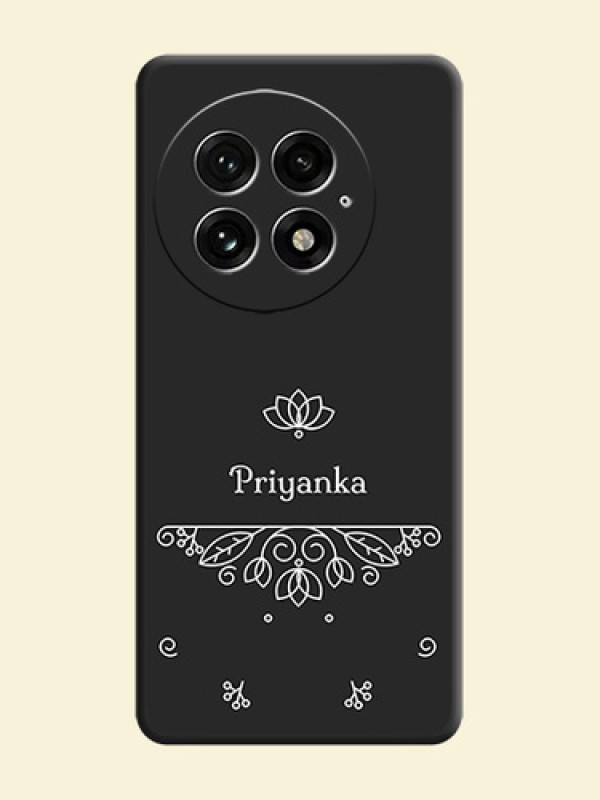 Lotus Garden Custom Text On Space Black Custom Soft Matte Mobile Back Cover - OnePlus 13 5G