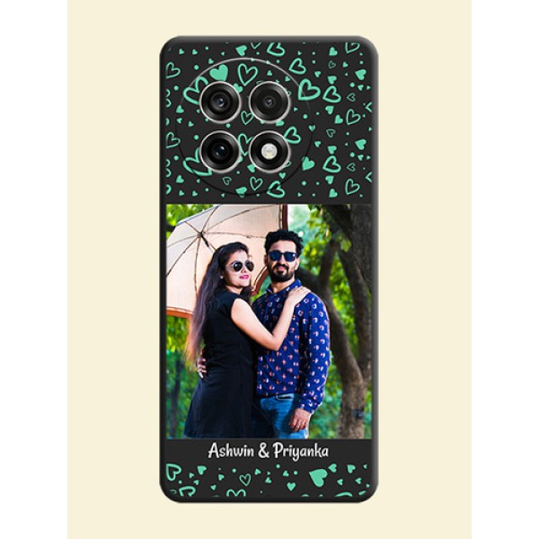 Sea Green Indefinite Love Pattern on Photo On Space Black Custom Soft Matte Mobile Back Cover - OnePlus 13R 5G