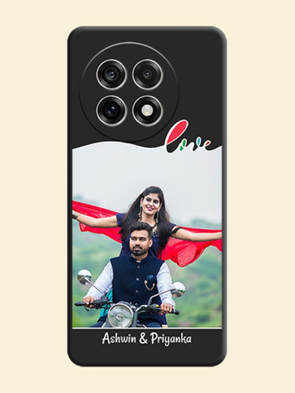 Fall in Love Pattern with Picture on Photo On Space Black Custom Soft Matte Mobile Back Cover - OnePlus 13R 5G