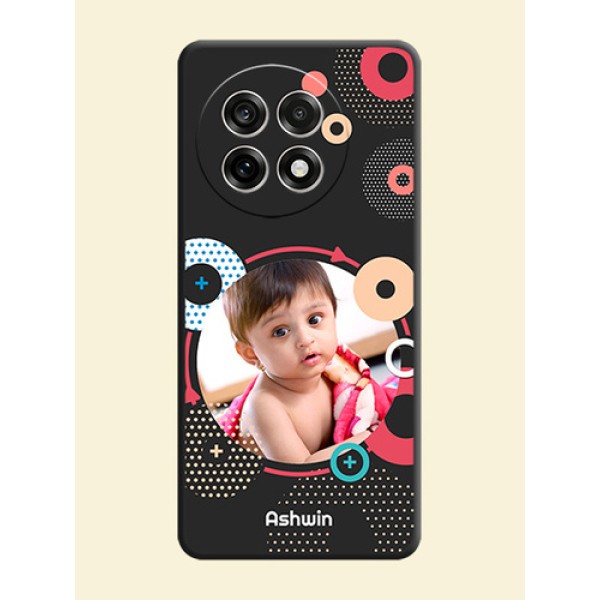 Multicoloured Round Image On Space Black Custom Soft Matte Mobile Back Cover - OnePlus 13R 5G Multicoloured Round Image On Space Black Custom Soft Matte Mobile Back Cover - OnePlus 13R 5G