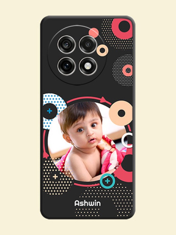Multicoloured Round Image On Space Black Custom Soft Matte Mobile Back Cover - OnePlus 13R 5G
