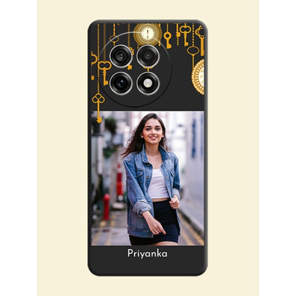 Decorative Design with Text On Space Black Custom Soft Matte Mobile Back Cover - OnePlus 13R 5G Decorative Design with Text On Space Black Custom Soft Matte Mobile Back Cover - OnePlus 13R 5G