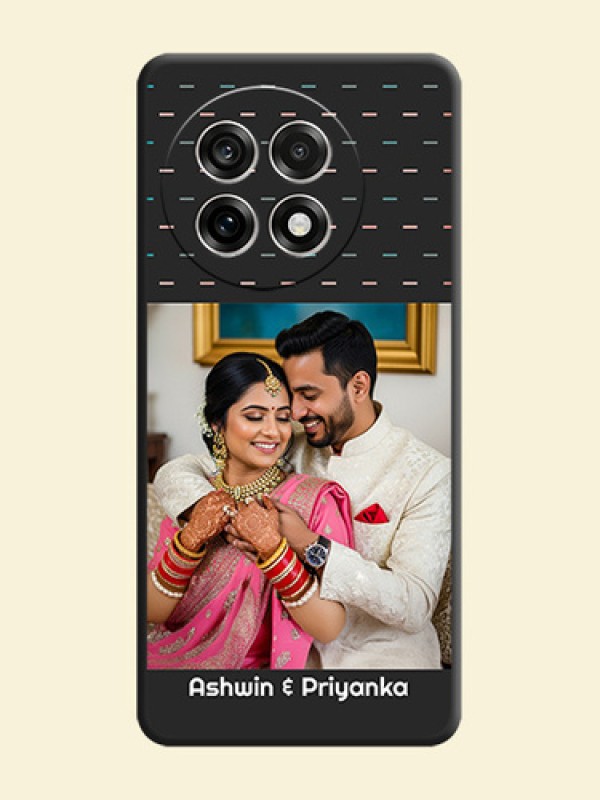 Line Pattern Design with Text On Space Black Custom Soft Matte Mobile Back Cover - OnePlus 13R 5G