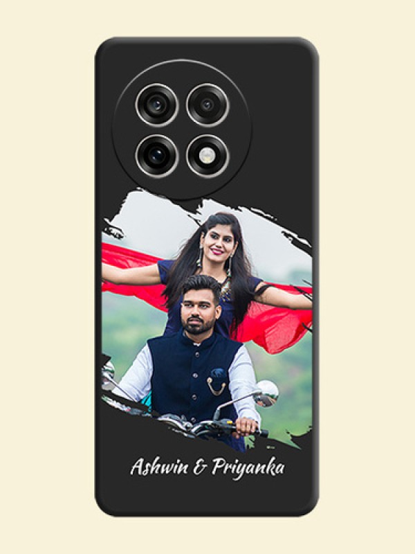 Grunge Brush Strokes on Photo On Space Black Custom Soft Matte Mobile Back Cover - OnePlus 13R 5G