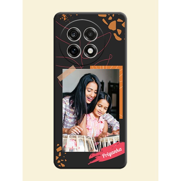Orange Photo Frame On Space Black Custom Soft Matte Mobile Back Cover - OnePlus 13R 5G Orange Photo Frame On Space Black Custom Soft Matte Mobile Back Cover - OnePlus 13R 5G