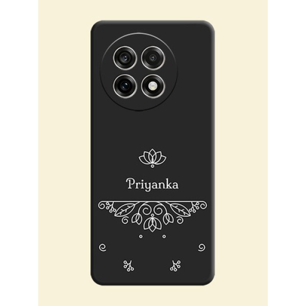Lotus Garden Custom Text On Space Black Custom Soft Matte Mobile Back Cover - OnePlus 13R 5G Lotus Garden Custom Text On Space Black Custom Soft Matte Mobile Back Cover - OnePlus 13R 5G