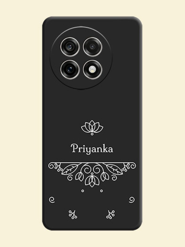 Lotus Garden Custom Text On Space Black Custom Soft Matte Mobile Back Cover - OnePlus 13R 5G