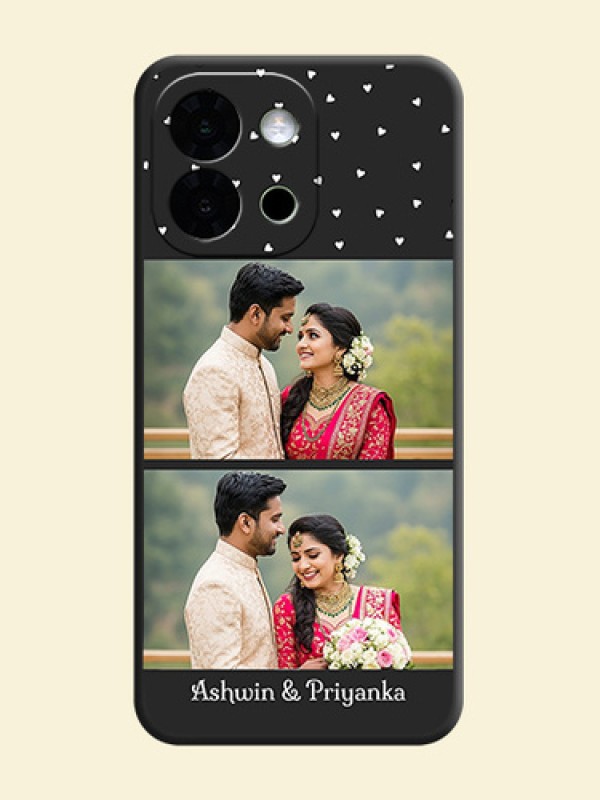 Miniature Love Symbols with Name On Space Black Custom Soft Matte Mobile Back Cover - OnePlus 13s 5G