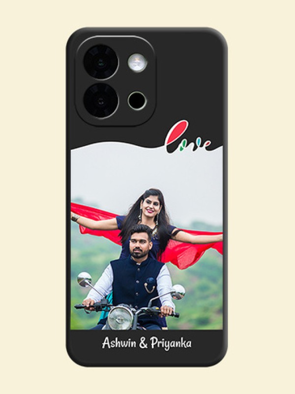 Fall in Love Pattern with Picture on Photo On Space Black Custom Soft Matte Mobile Back Cover - OnePlus 13s 5G