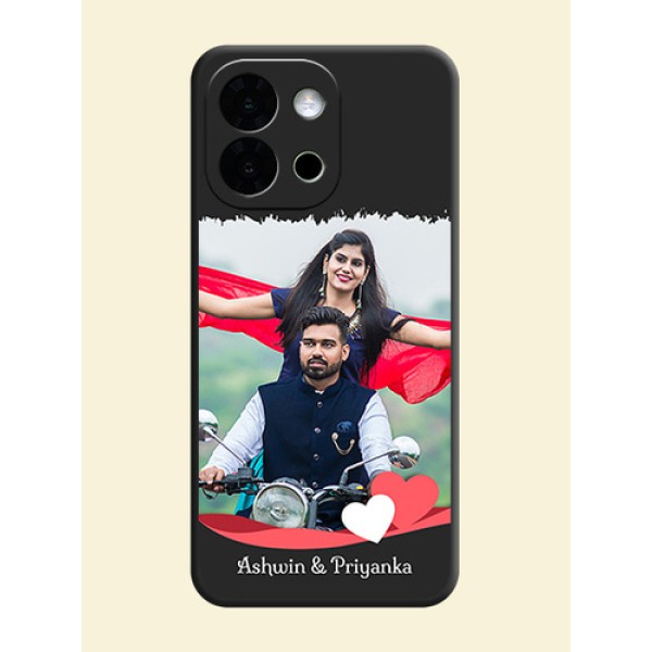 Pin Color Love Shaped Ribbon Design with Text On Space Black Custom Soft Matte Mobile Back Cover - OnePlus 13s 5G Pin Color Love Shaped Ribbon Design with Text On Space Black Custom Soft Matte Mobile Back Cover - OnePlus 13s 5G
