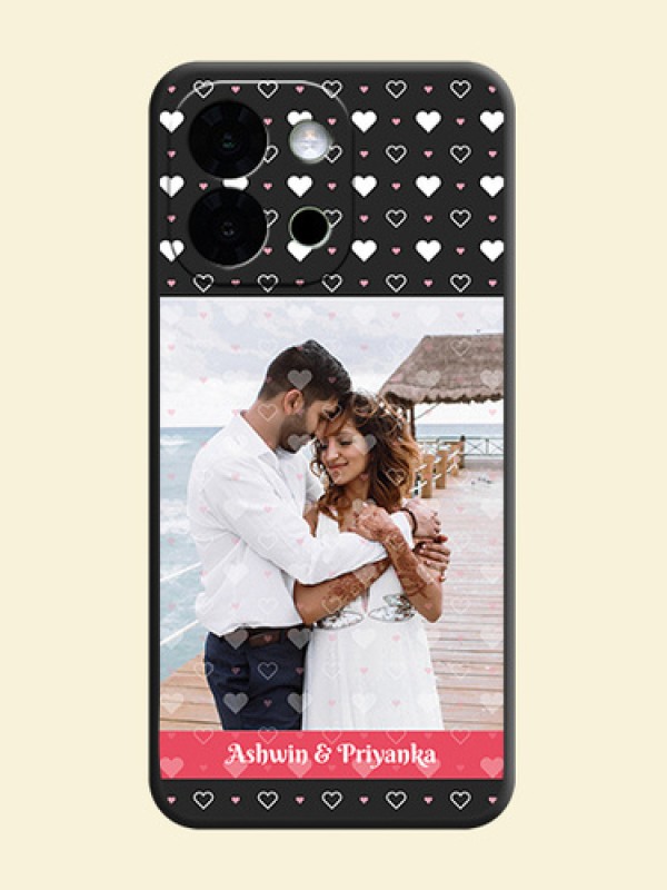 White Color Love Symbols with Text Design on Photo On Space Black Custom Soft Matte Mobile Back Cover - OnePlus 13s 5G