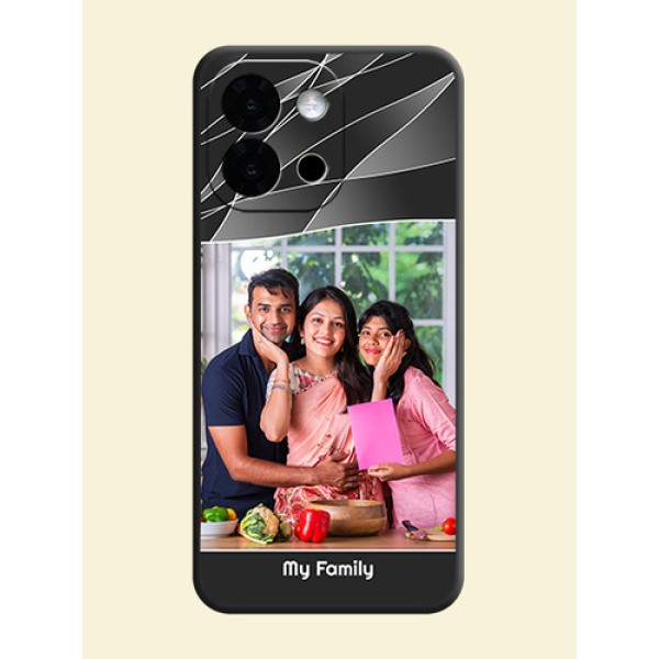 Mixed Wave Lines on Photo On Space Black Custom Soft Matte Mobile Back Cover - OnePlus 13s 5G
