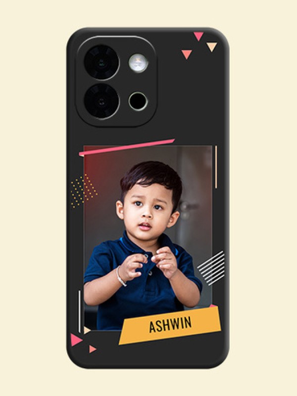 Photo Frame with Triangle Small Dots on Photo On Space Black Custom Soft Matte Mobile Back Cover - OnePlus 13s 5G