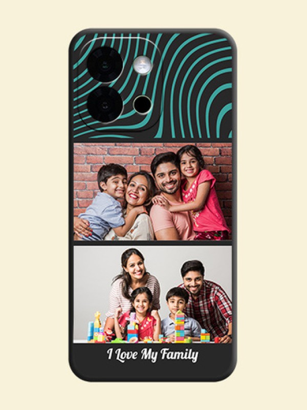 Wave Pattern with 2 Image Holder On Space Black Custom Soft Matte Mobile Back Cover - OnePlus 13s 5G