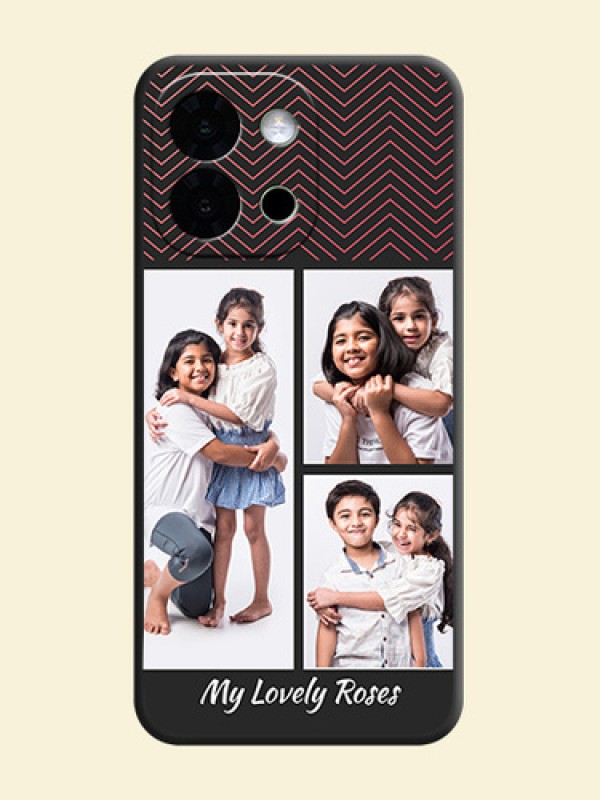 Wave Pattern with 3 Image Holder On Space Black Custom Soft Matte Mobile Back Cover - OnePlus 13s 5G