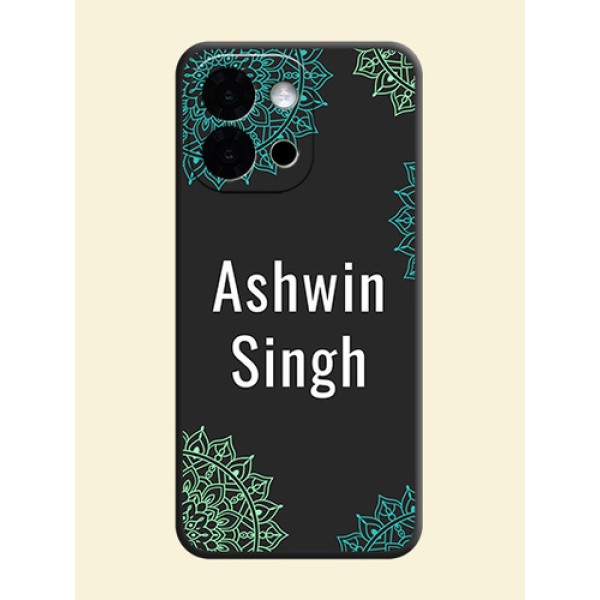 Your Name with Floral Design On Space Black Custom Soft Matte Mobile Back Cover - OnePlus 13s 5G Your Name with Floral Design On Space Black Custom Soft Matte Mobile Back Cover - OnePlus 13s 5G