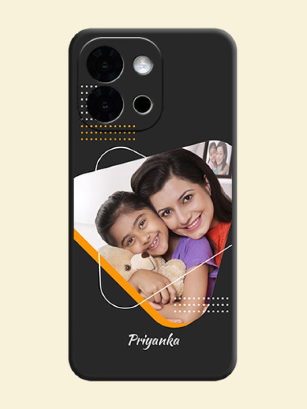 Yellow Triangle on Photo On Space Black Custom Soft Matte Mobile Back Cover - OnePlus 13s 5G
