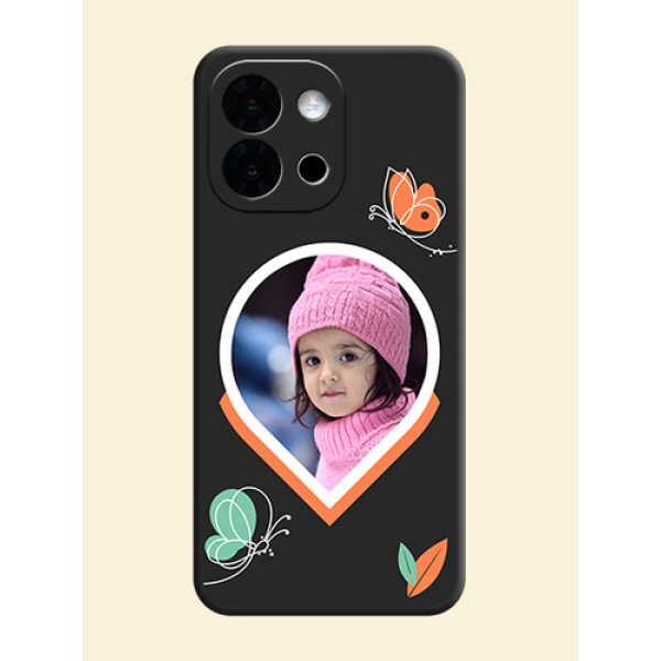 Upload Pic With Simple Butterly Design On Space Black Custom Soft Matte Mobile Back Cover - OnePlus 13s 5G Upload Pic With Simple Butterly Design On Space Black Custom Soft Matte Mobile Back Cover - OnePlus 13s 5G