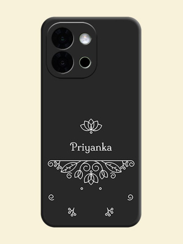 Lotus Garden Custom Text On Space Black Custom Soft Matte Mobile Back Cover - OnePlus 13s 5G